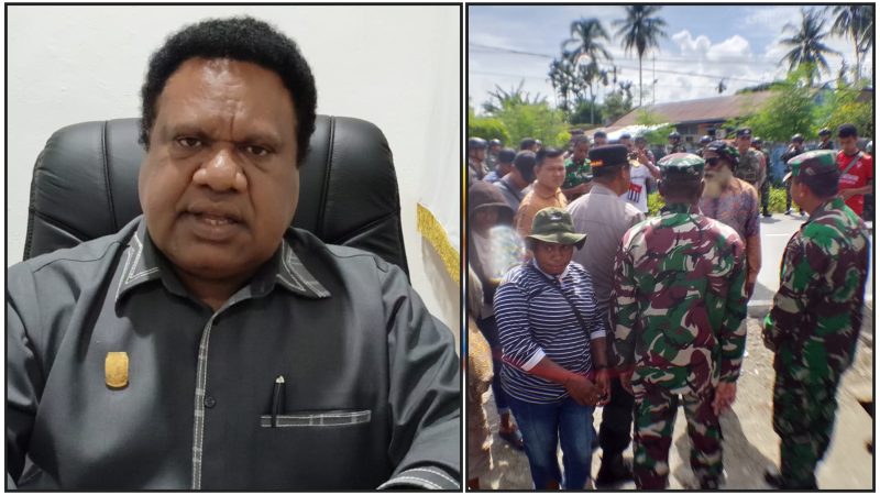Kapolres Nabire bersama jajaran mengawal jalannya aksi demonstrasi secara humanis, memastikan massa tetap tertib dan situasi kondusif. (Dok NT)