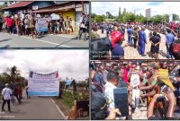 Mahasiswa Puncak menyerahkan noken berisi simbol 10 korban tragedi Puncak kepada DPRPT di Papua Tengah, Senin (27/4/2026), menyoroti 10 korban tewas dan 9 luka-luka. (Dok. NT)
