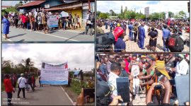 Mahasiswa Puncak menyerahkan noken berisi simbol 10 korban tragedi Puncak kepada DPRPT di Papua Tengah, Senin (27/4/2026), menyoroti 10 korban tewas dan 9 luka-luka. (Dok. NT)