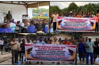 Ribuan karyawan PT Nabire Baru menyatakan komitmen menjaga kamtibmas jelang May Day 2026 dalam pertemuan di Distrik Wami, Nabire. (Dok. GM)