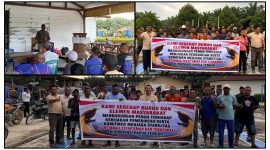 Ribuan karyawan PT Nabire Baru menyatakan komitmen menjaga kamtibmas jelang May Day 2026 dalam pertemuan di Distrik Wami, Nabire. (Dok. GM)