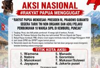 Aksi solidaritas #RakyatPapuaMenggugat digelar serentak di sejumlah kota, soroti isu HAM di Papua. (Dok. Istimewa)