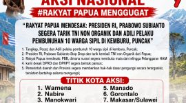 Aksi solidaritas #RakyatPapuaMenggugat digelar serentak di sejumlah kota, soroti isu HAM di Papua. (Dok. Istimewa)