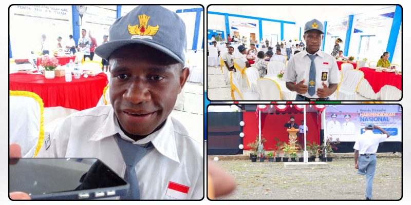 Deki Degei Siswa Mepa Boarding School yang menjadi Pemimpin Upacara Hardiknas 2026. Sabtu (2/5/2026). Dok-Alvi