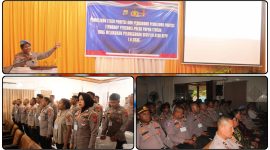 Kabid Propam Polda Papua Tengah memimpin pembinaan 52 personel pelanggar disiplin di Polres Nabire, Senin (4/5/2026). Dok. Humas Papua Tengah. NT