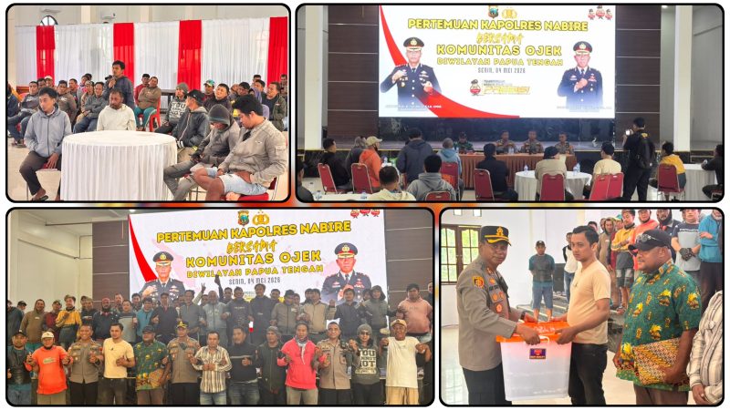 Pertemuan Kapolres Nabire bersama pengemudi ojek guna memperkuat sinergi menjaga keamanan di Nabire. Dok.Humas polres. NT