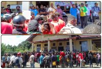 Ratusan Mahasiswa Uswim Berorasi depan kantor Rektorat dan di saksikan langsung oleh Rektor dan para dosen. Kamis (7/5/2026). Dok-Alvi