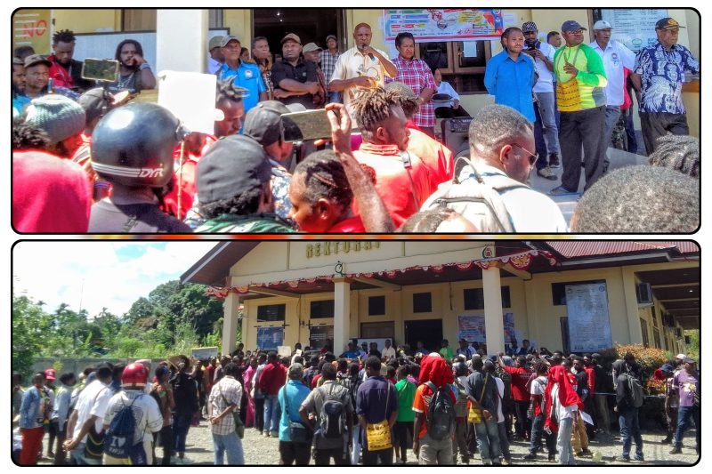 Ratusan Mahasiswa Uswim Berorasi depan kantor Rektorat dan di saksikan langsung oleh Rektor dan para dosen. Kamis (7/5/2026). Dok-Alvi