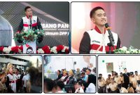 Ketua Umum PSI Kaesang Pangarep mengukuhkan pengurus DPW dan DPD PSI se-Papua Tengah di Aula RRI Nabire, Kamis (7/5/2026). Dok_RR.NT