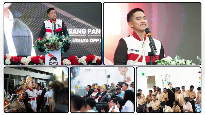 Ketua Umum PSI Kaesang Pangarep mengukuhkan pengurus DPW dan DPD PSI se-Papua Tengah di Aula RRI Nabire, Kamis (7/5/2026). Dok_RR.NT