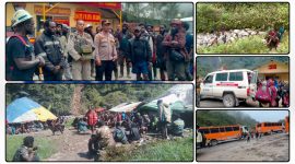 Aparat keamanan membantu proses evakuasi korban luka ke rumah sakit di Tembagapura pascainsiden penembakan. Dok_Humas Polda PT. NT