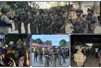 Personel gabungan Polres Nabire dan Satgas Operasi Damai Cartenz melaksanakan patroli keamanan di wilayah Nabire sekaligus memberikan pertolongan kepada korban kecelakaan lalu lintas, Jumat (8/5/2026). Dok_ODC.NT