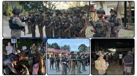 Personel gabungan Polres Nabire dan Satgas Operasi Damai Cartenz melaksanakan patroli keamanan di wilayah Nabire sekaligus memberikan pertolongan kepada korban kecelakaan lalu lintas, Jumat (8/5/2026). Dok_ODC.NT