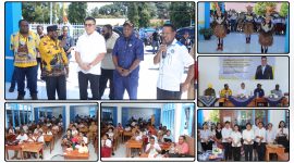 Suasana hangat dan penuh budaya mewarnai sosialisasi Program Indonesia Pintar bersama dr. Soedison Tandra di SD YPPK Sion. Dok_NT