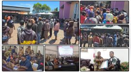 Forum Peduli Masyarakat Nabire menggelar aksi damai di Kantor DPR Papua Tengah untuk menyuarakan pentingnya keamanan daerah. Dok_NT