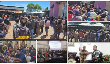 Forum Peduli Masyarakat Nabire menggelar aksi damai di Kantor DPR Papua Tengah untuk menyuarakan pentingnya keamanan daerah. Dok_NT