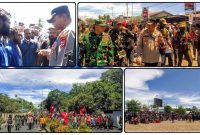 Ratusan massa aksi IPMADO dan masyarakat sipil Dogiyai melakukan longmarch damai dengan pengawalan aparat keamanan. Dok_Alvi