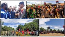 Ratusan massa aksi IPMADO dan masyarakat sipil Dogiyai melakukan longmarch damai dengan pengawalan aparat keamanan. Dok_Alvi