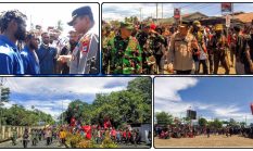 Kapolres Nabire Kawal Longmarch Aksi IPMADO ke DPR Papua Tengah