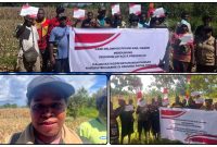 Ketua kelompok tani menyampaikan aspirasi dan kendala pertanian saat kunjungan Subdit II Ekonomi Dit Intelkam Polda Papua Tengah di wilayah Distrik Yaro. Dok_NT