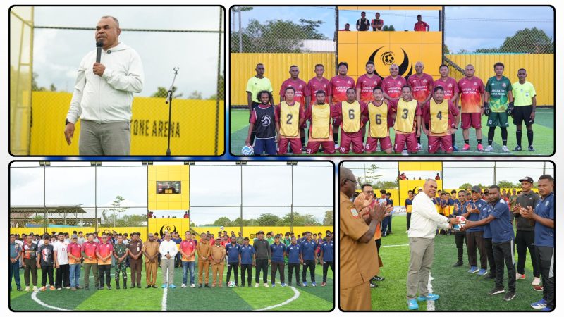 Kapolda Papua Tengah Jermias Rontini membuka turnamen mini soccer Kapolda Cup II tingkat SMA dan SMK se-Kabupaten Mimika di Timika. Dok_Istimewa. NT