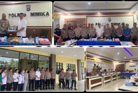 Kapolda Papua Tengah Jeremias Rontini menerima kunjungan Anggota Komisi III DPR RI Soedeson Tandra di Polres Mimika. Dok_Istimewa. NT