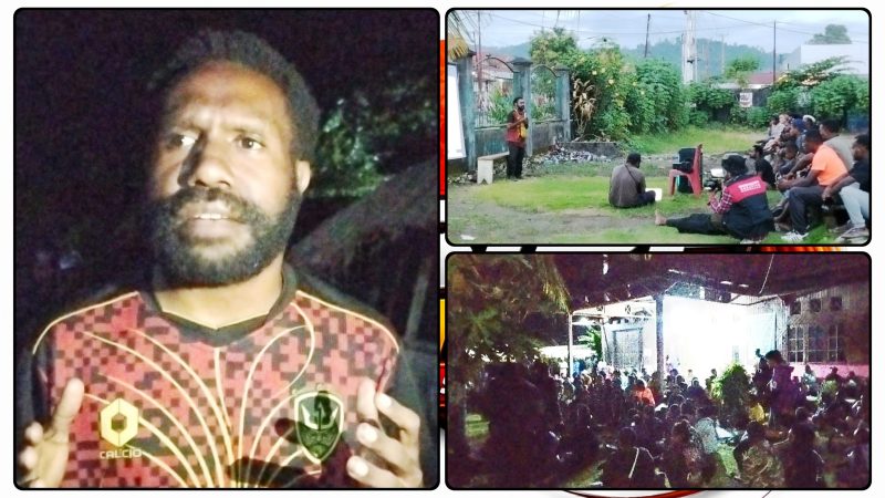 Meki Tebai Inisiator sekaligus MC Nobar film dokumenter 
