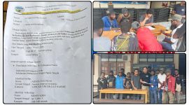SMI-KP Nabire saat memberikan surat izin ke Intelkam Polres Nabire terkait aksi mimbar bebas 