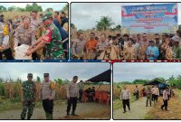 Kapolsek Makimi bersama Danramil 1705-02/Napan menghadiri panen raya jagung serentak kuartal II di Kampung Lagari Jaya sebagai bentuk dukungan terhadap program ketahanan pangan dan peningkatan kesejahteraan petani. Dok_Andi. NT