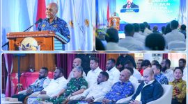 Wakil Gubernur Papua Tengah, Deinas Geley, membuka kegiatan DIKLATDA dan FORBISDA BPD HIPMI Papua Tengah Tahun 2026 di Aula Guest House Nabire. Dok_Humas PPT. NT