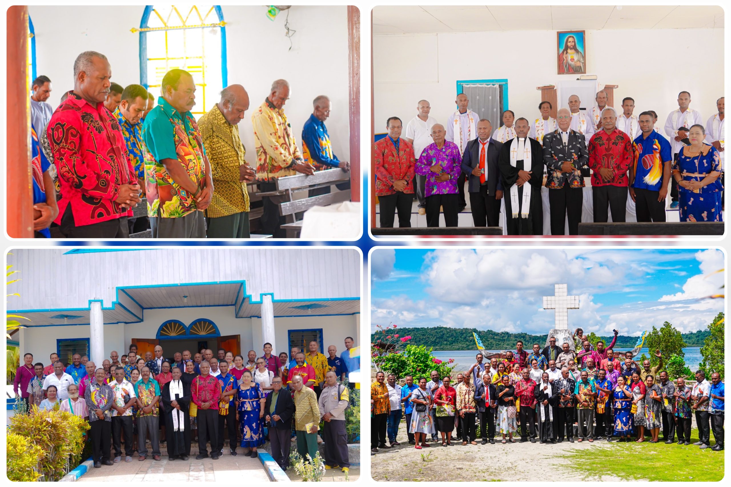 Ketua Klasis Nabire Timur, Pdt. Titus Ruamba, S.Si theol melantik Panitia 1 Abad Injil Masuk Pulau Moor di Nabire Timur, Papua Tengah. Dok_YS. NT