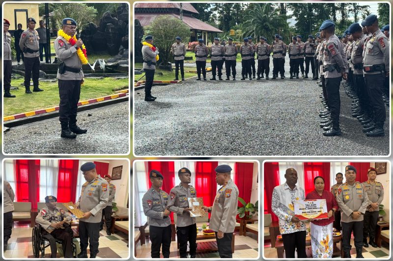 Suasana haru mewarnai pertemuan Kapolda Papua Tengah dengan personel Brimob dan purnawirawan yang sedang sakit. Dok_Humas PPT. NT