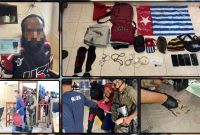 Aparat gabungan menyita sejumlah amunisi, senjata tajam, dan komponen senjata dalam penggeledahan di Kota Dekai, Yahukimo. Dok_Istimewa. NT