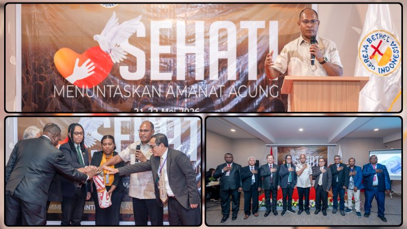 Asisten II Setda Papua Tengah, Herman Kayame, menghadiri Sidang MDK Gembala Tahun 2026 di Aula Hotel Carmel Kalibobo, Nabire. Dok_Humas Pemprov PT. NT