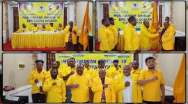 Elias Igapa, SE resmi terpilih sebagai Ketua DPD II Partai Golkar Kabupaten Intan Jaya periode 2026–2031 dalam Musda yang berlangsung di Hotel Getz Nabire. Dok_ NT