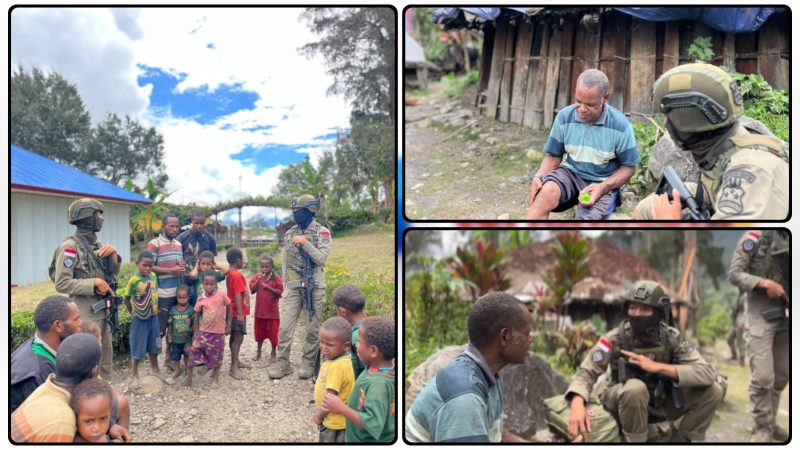 Personel Satgas Ops Damai Cartenz-2026 melaksanakan patroli humanis sambil berdialog bersama masyarakat di Distrik Sinak, Papua Pegunungan, Minggu (24/5/2026), guna memperkuat kedekatan serta menjaga situasi kamtibmas tetap aman dan kondusif. Dok. ODC. NT