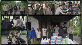Personel Ops Damai Cartenz-2026 menyerahkan bantuan sembako dan memberikan pelayanan kesehatan gratis kepada warga Kampung SP7, Distrik Kuala Kencana, Kabupaten Mimika, Selasa (26/5/2026). Dok_ODC. NT