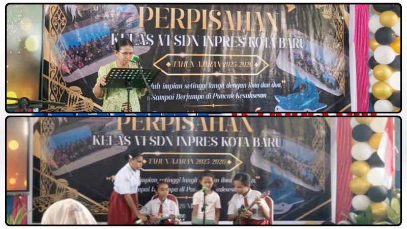Sebanyak 40 siswa kelas VI SDN Inpres Kota Baru Nabire mengikuti acara pelepasan Tahun Pelajaran 2025/2026 dengan penuh haru dan kebanggaan, Selasa (26/5/2026). Dok_Ist. NT