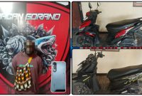 Tim Resmob Satreskrim Polres Nabire menunjukkan barang bukti sepeda motor hasil curanmor usai menangkap seorang penadah di Nabire, Rabu (27/5/2026). Dok_Humas Polres Nabire. NT