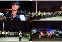 Personel gabungan Polres Nabire dan Polda Papua mengikuti apel kesiapsiagaan sebelum melaksanakan patroli skala besar dan razia kendaraan di sejumlah titik rawan Kota Nabire, Sabtu malam (30/5/2026). Dok_Alvi. NT