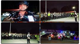 Personel gabungan Polres Nabire dan Polda Papua mengikuti apel kesiapsiagaan sebelum melaksanakan patroli skala besar dan razia kendaraan di sejumlah titik rawan Kota Nabire, Sabtu malam (30/5/2026). Dok_Alvi. NT