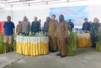 Danrem 173/PVB, Kapolda PPT,Dandim 1705, Sekda PPT Marthen Ukago, Wabup Nabire dan Unsur Forkopimda saat menghadiri vicon Peresmian KDKMP Nasional di SP 2 Kalisemen Nabire barat. Sabtu (16/5/2026). Dok-WK.