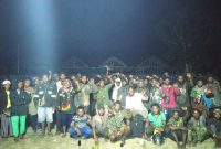 SPWP dan Ipmado Nabire setelah Nobar "Pesta Babi" di halaman Asrama Putra Dogiyai jalan dosa BumiWonorejo Nabire. Selasa (19/5/2026). Dok-Alvi