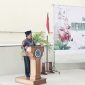 Sekda Kab. Nabire, Yulianus Pasang saat membacakan sambutan Bupati Mesak di sosialisasi penanganan hewan kurban 1447 H. di Aula Islamic Center jalan merdeka. Sabtu (23/5/2026). Dok-Alvi