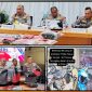 Kapolda Papua Tengah, Brigjen Pol, Jermias Rontini didampingi Wakapolda Kombes Pol. Gustav Urbinas, Dirreskrimum, Kombes Pol. Adi Tri Widiyanto dan Kabid Humas Polda PPT, AKBP. I Made Suartika saat memaparkan 307 Kasus 3C Semester I 2026 di Aula Polda Papua Tengah. Senin (1/6/2026). Dok_Alvi. NT
