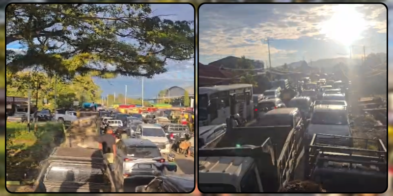 Antrean kendaraan di depan SPBU Wonorejo, Selasa (2/6/2026). Kondisi tersebut menyebabkan kemacetan panjang dan mengganggu aktivitas pengguna Jalan Perintis di Distrik Nabire. Dok_Ist. NT