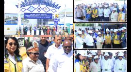 Wamendagri Ribka Haluk dan Wamen PU Diana Kusumastuti meninjau progres pembangunan Kawasan Inti Pusat Pemerintahan (Puspem) Papua Tengah di Karadiri, Nabire Barat, Rabu (3/6/2026). Hingga awal Juni 2026, progres fisik pembangunan telah mencapai 20 persen dan ditargetkan rampung pada akhir Desember 2026. Dok. Tim NT