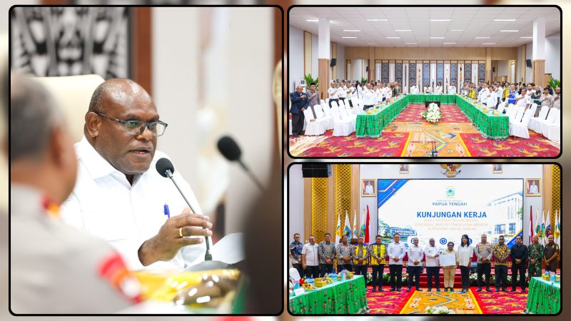 Gubernur Papua Tengah Meki Fritz Nawipa menyampaikan sambutan dalam rapat pembahasan Kawasan Inti Puspem Papua Tengah di Ballroom Kantor Gubernur Papua Tengah, Nabire, Rabu (3/6/2026). Dok_Humas PT. NT
