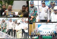 Kapolda Papua Tengah Brigjen Pol. Jermias Rontini memberikan keterangan kepada awak media usai rapat koordinasi bersama Wamendagri Ribka Haluk, Wamen PU Diana Kusumastuti, dan Gubernur Papua Tengah Meki Fritz Nawipa di Ballroom Kantor Gubernur Papua Tengah, Nabire, Rabu (3/6/2026). Dok_Tim NT