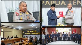 Kapolda Papua Tengah Brigjen Pol. Jermias Rontini menerima audiensi FKUB Papua Tengah di Mapolda Papua Tengah, Jumat (5/6/2026). Dok_Humas Polda PT. NT